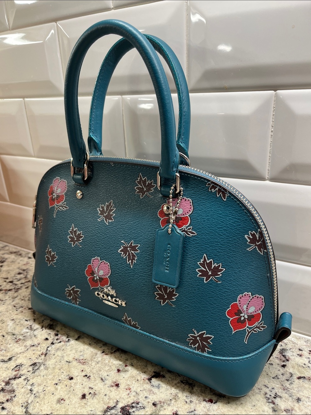 Coach Mini Sierra Satchel Crossbody Bag in Wildflower Print EUC - Picture 3 of 16